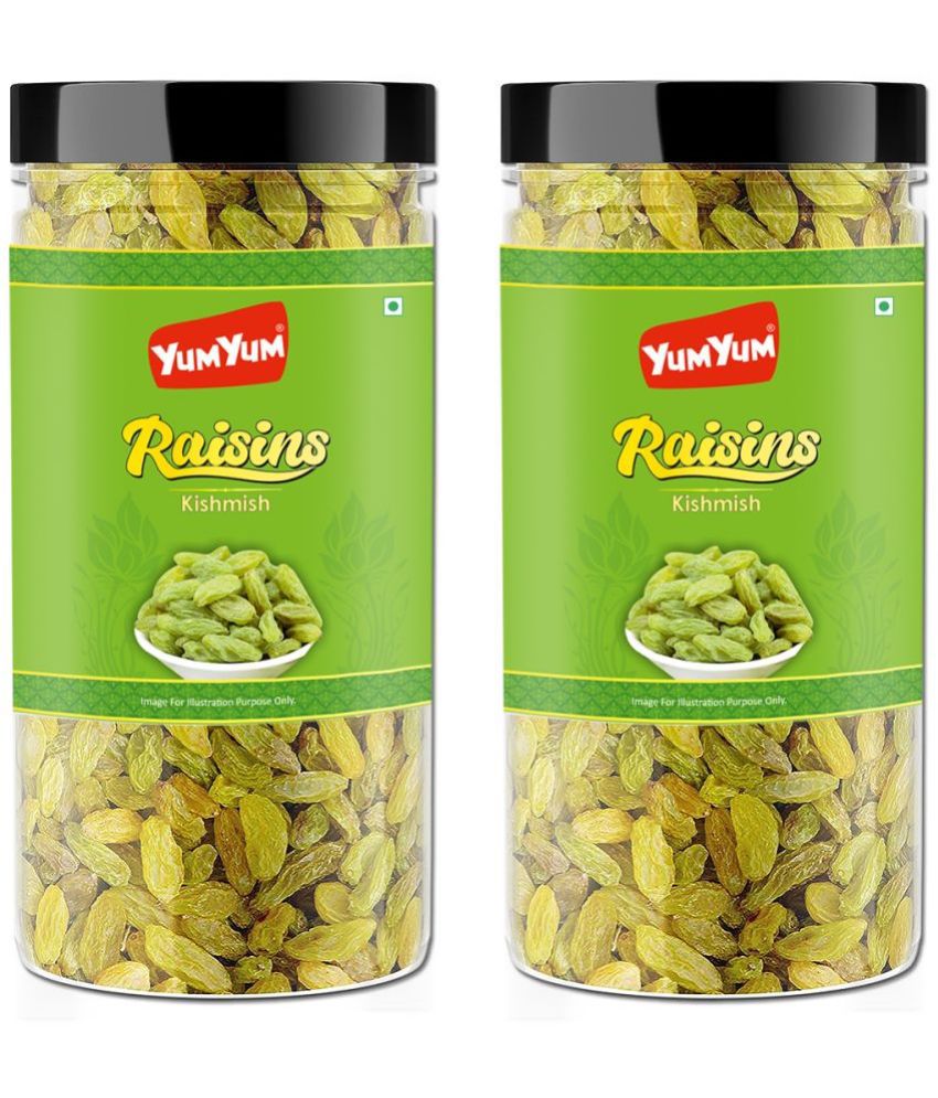    			YUM YUM Premium 1 kg Dried Raisins Kishmish Dry Fruits(Pack of 2 -500g Jar Each)