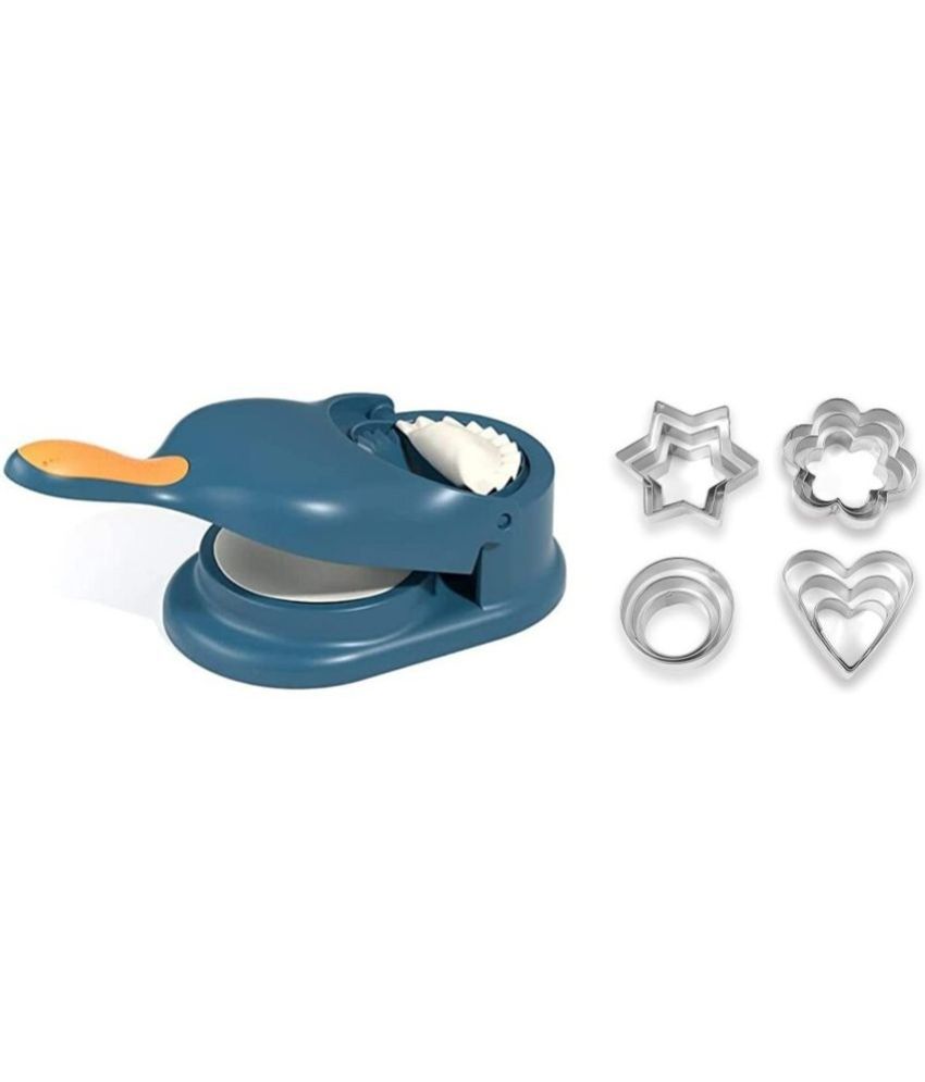     			iview kitchenware Blue Virgin Plastic 1Ghughra/Momos Maker+Cookies Cutter ( Set of 2 )