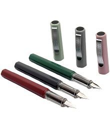 Srpc Set Of 3 Jinhao Stn Fountain Pens Extra Fine Nib &amp; Converter
