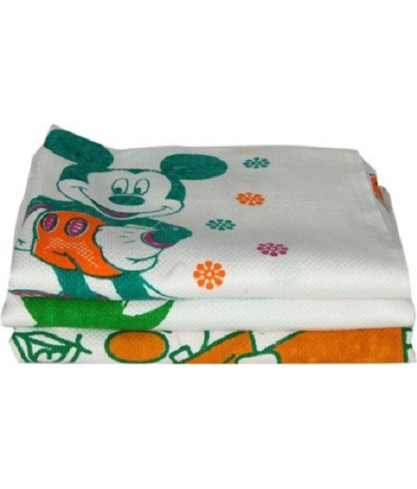     			Abhitex Cotton Printed Below 300 -GSM Bath Towel ( Pack of 1 ) - White