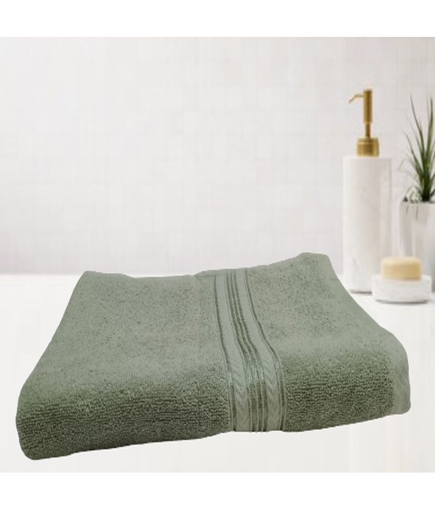     			Abhitex Cotton Solid 500 -GSM Bath Towel ( Pack of 1 ) - Green