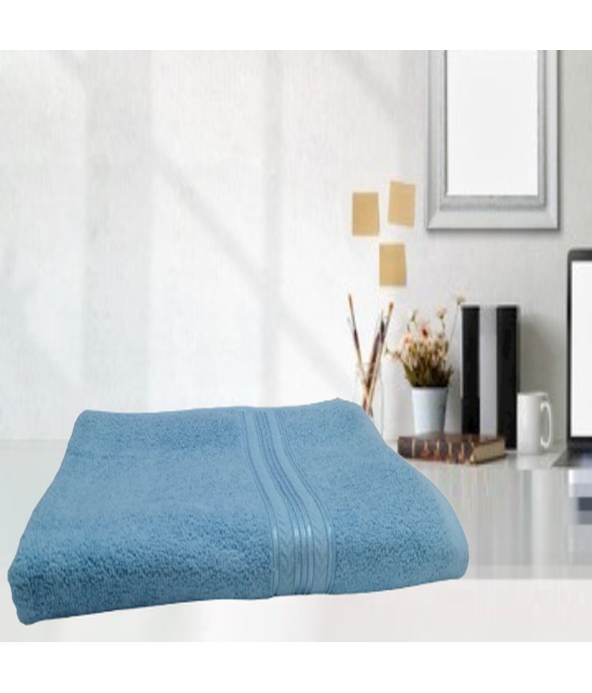     			Abhitex Cotton Solid 500 -GSM Bath Towel ( Pack of 1 ) - Light Blue