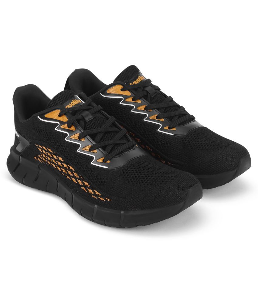     			Aqualite Black Men's Sports Running Shoes