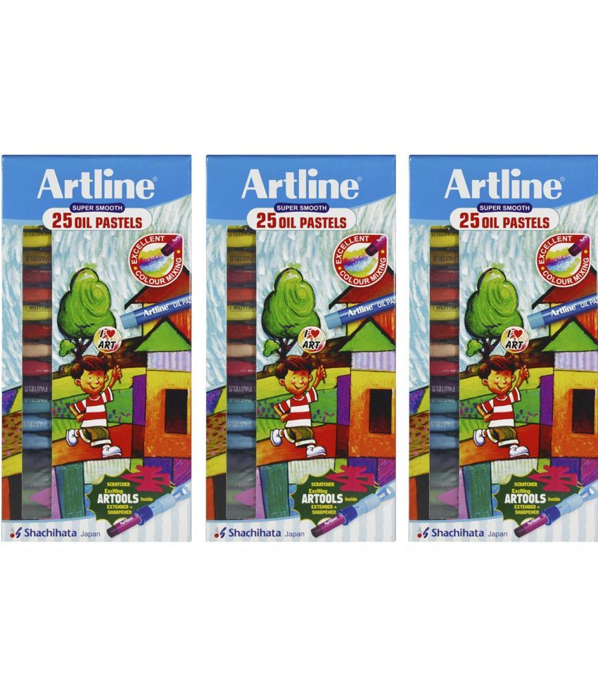     			Artline Super Smooth 25 Shades Oil Pastels (Multicolor)