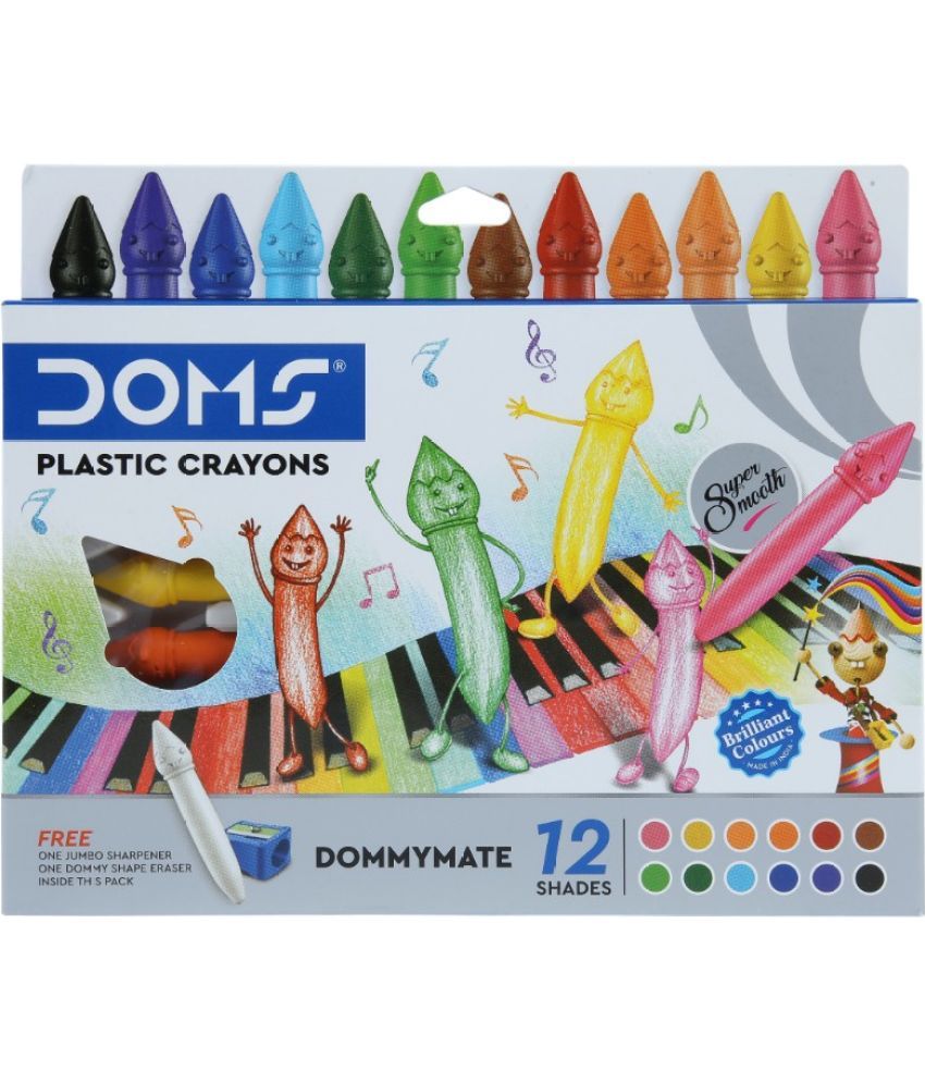     			DOMS Dommymate Non-Toxic Plastic Crayons (Set of 2, Multicolor)