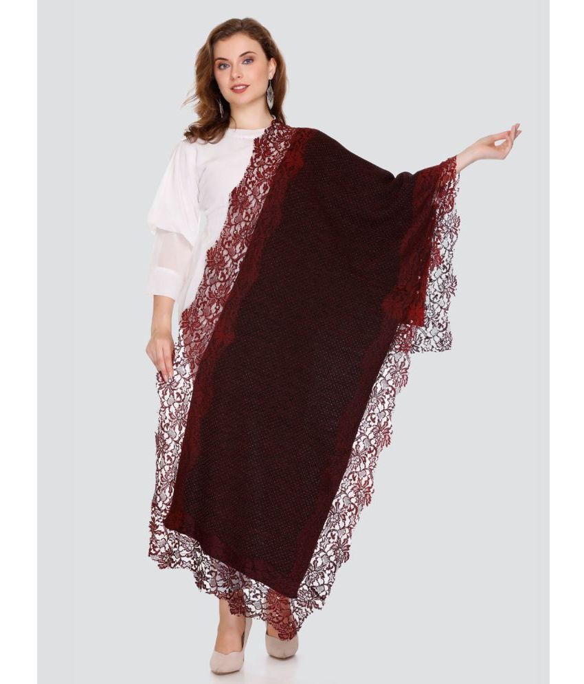     			ELTHIA Maroon Self Design Shawl - ( Pack of 1 )