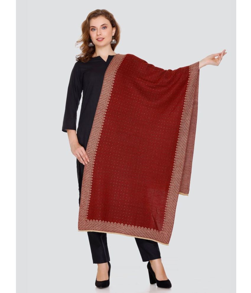     			ELTHIA Maroon Self Design Shawl - ( Pack of 1 )