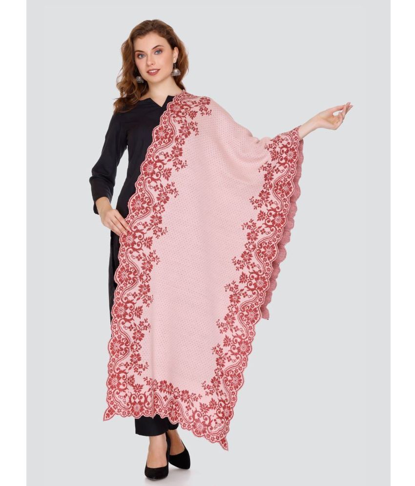     			ELTHIA Pink Self Design Shawl - ( Pack of 1 )