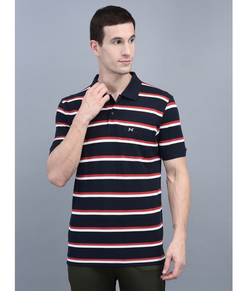     			Force NXT Cotton Blend Regular Fit Striped Half Sleeves Men's Polo T Shirt - Multicolor ( Pack of 1 )