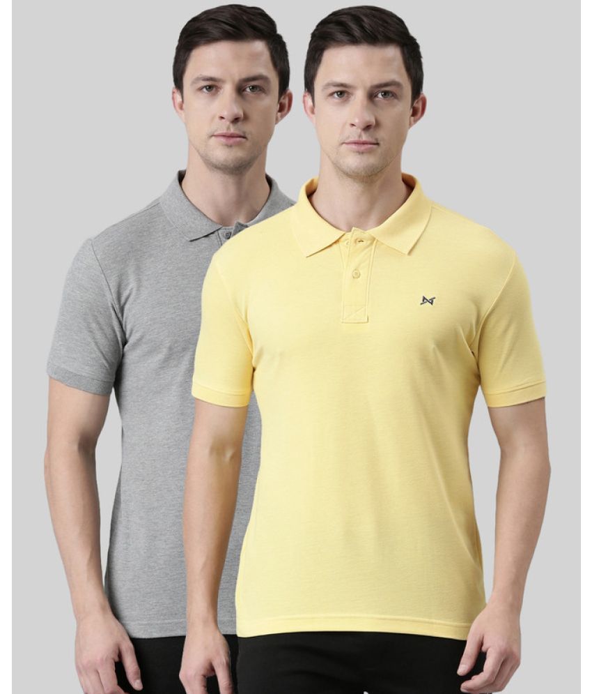     			Force NXT Cotton Blend Regular Fit Solid Half Sleeves Men's Polo T Shirt - Multicolor ( Pack of 2 )