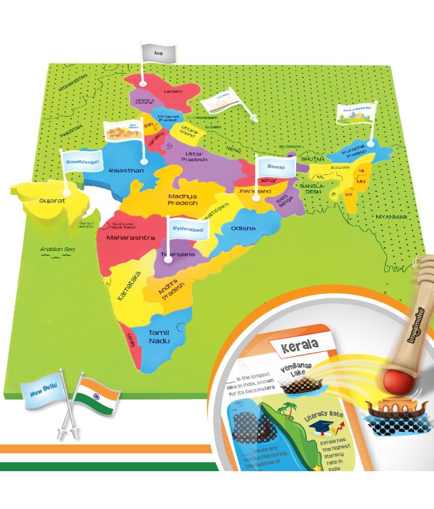     			Imagimake Mapology India Map with Flash Card