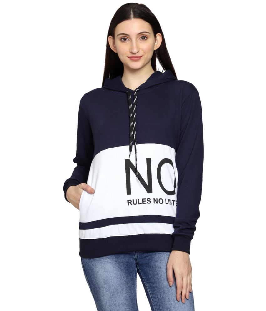     			PPTHEFASHIONHUB Fleece Women's Hooded Sweatshirt ( Navy )