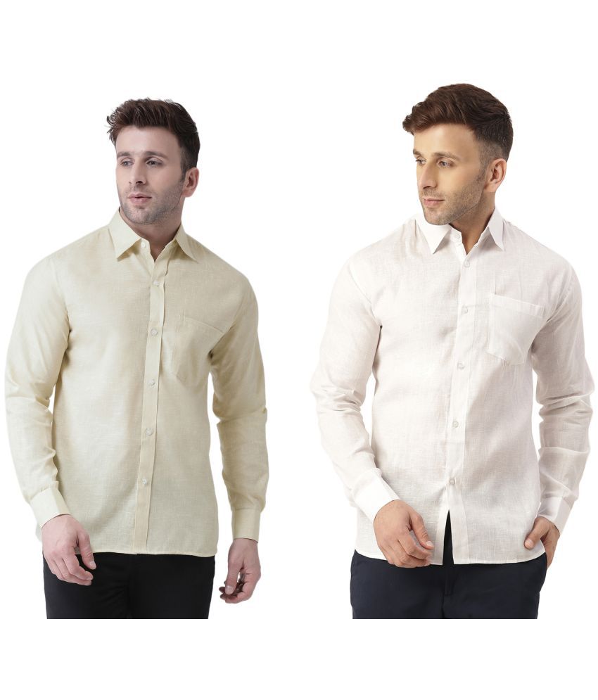     			RIAG 100% Cotton Regular Fit Solids Full Sleeves Men's Casual Shirt - White ( Pack of 2 )