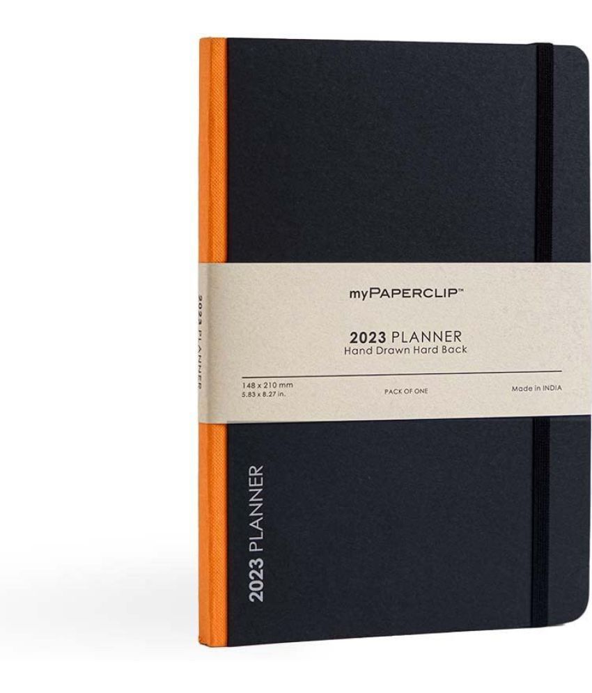     			myPAPERCLIP 2023 Weekly Planner, Section Thread Bound, Hand Drawn Paper Back, Orange, A5 Planner/Organizer Ruled 192 Pages (Orange)