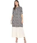 Antaran Rayon Striped Straight Women's Kurti - White ( Pack of 1 )