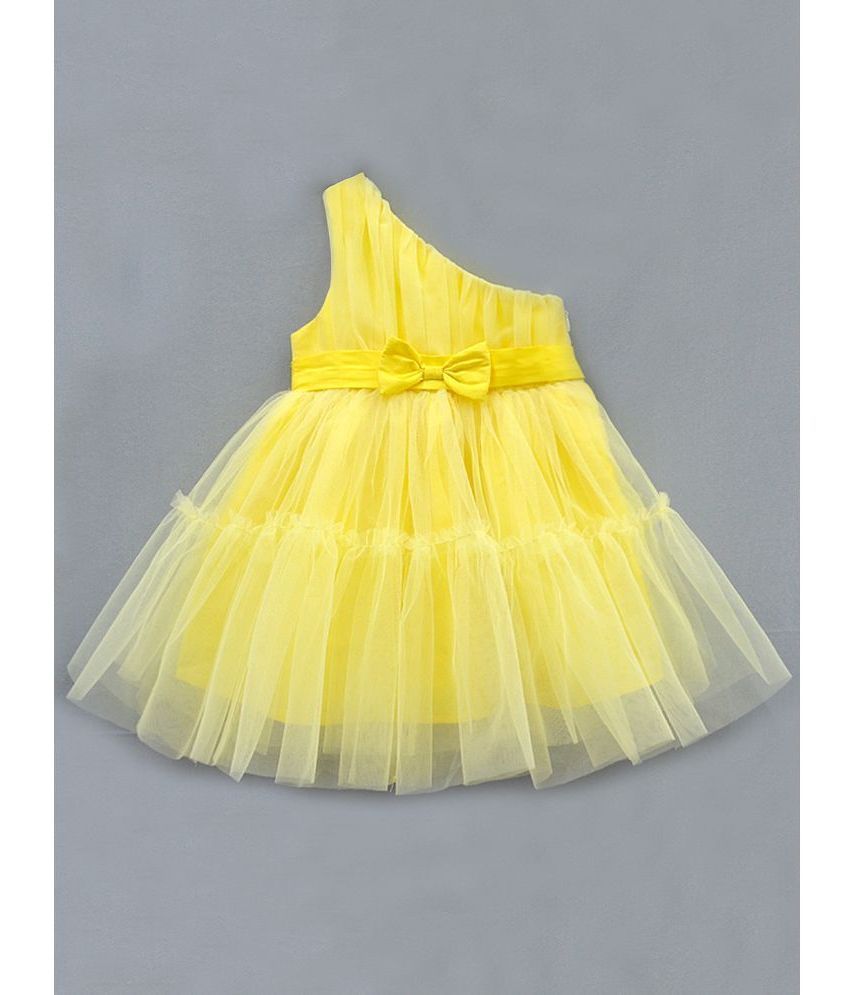     			A.T.U.N. Light Yellow Polyester Girls Fit And Flare Dress ( Pack of 1 )