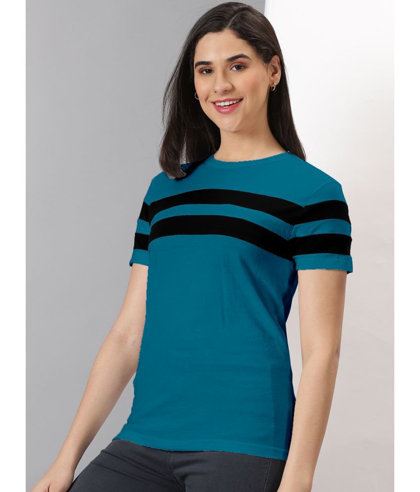     			AUSK Teal Cotton Blend Regular Fit Women's T-Shirt ( Pack of 1 )