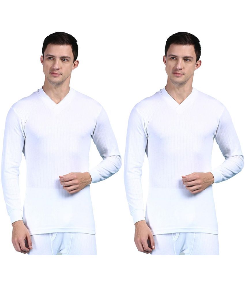    			Amul - White Polyester Men's Thermal Tops ( Pack of 2 )
