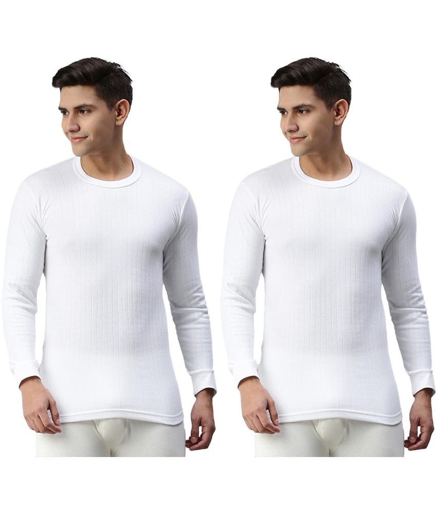     			Amul - White Polyester Men's Thermal Tops ( Pack of 2 )