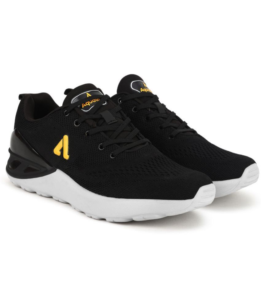     			Aqualite Black Men's Sports Running Shoes
