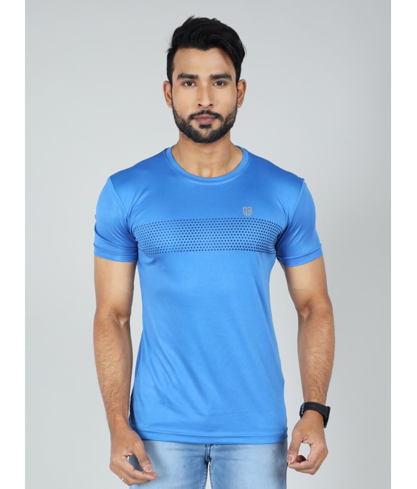     			GAME BEGINS Polyester Relaxed Fit Striped Half Sleeves Men's T-Shirt - Blue ( Pack of 1 )