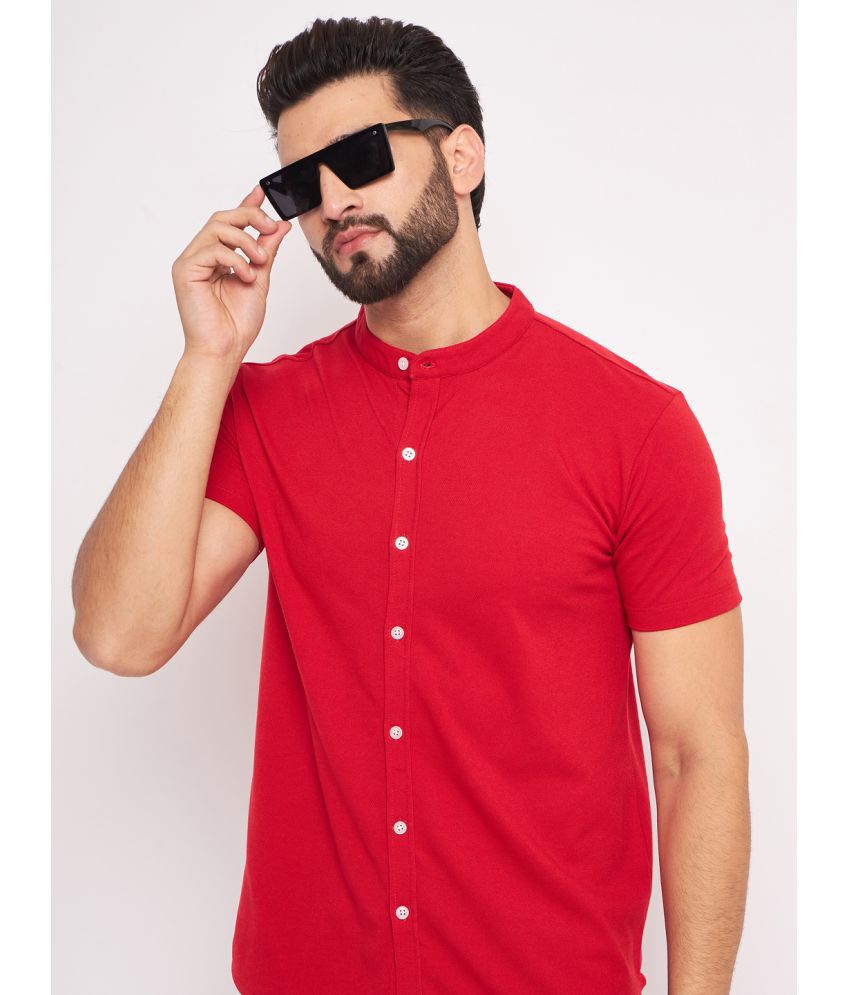     			GET GOLF Cotton Blend Regular Fit Solids Half Sleeves Men's Casual Shirt - Red ( Pack of 1 )