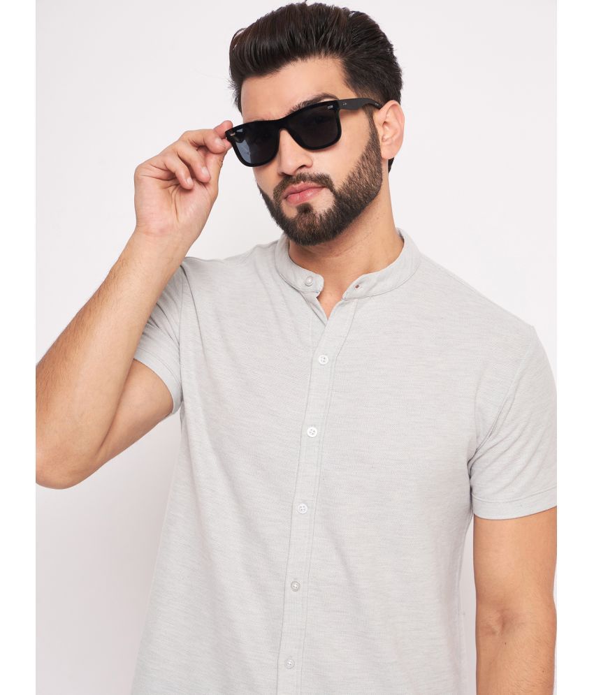     			GET GOLF Cotton Blend Regular Fit Solids Half Sleeves Men's Casual Shirt - Grey ( Pack of 1 )