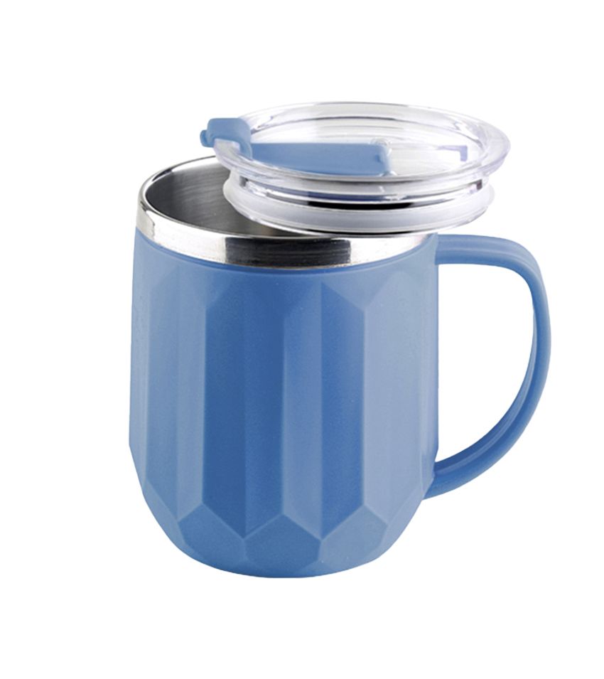     			HOMETALES Stainless Steel Double Walled Coffee Mug, 450ml, Blue, (1U)