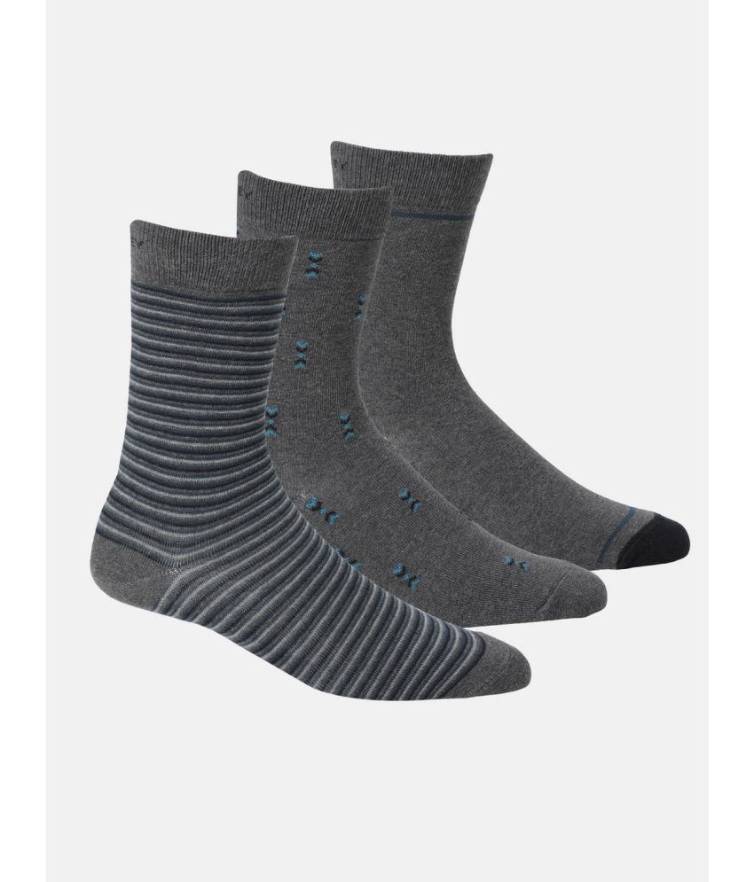     			Jockey 7104 Men Compact Cotton Crew Length Socks with Stay Fresh Treatment - Charcoal (Pack of 3)