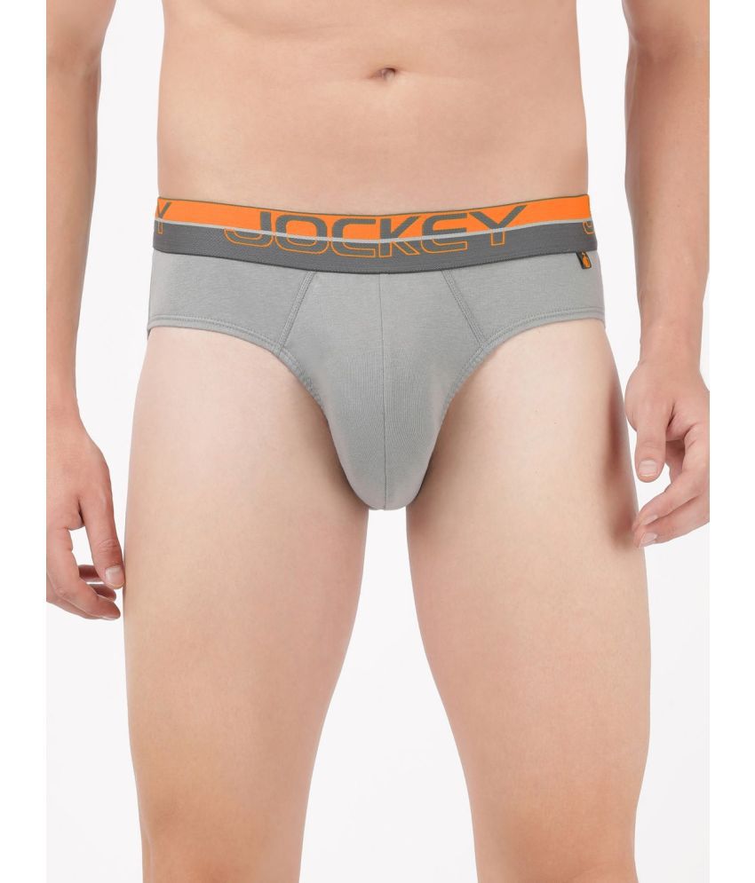     			Jockey FP02 Men Super Combed Cotton Rib Solid Brief with Ultrasoft Waistband - Monument