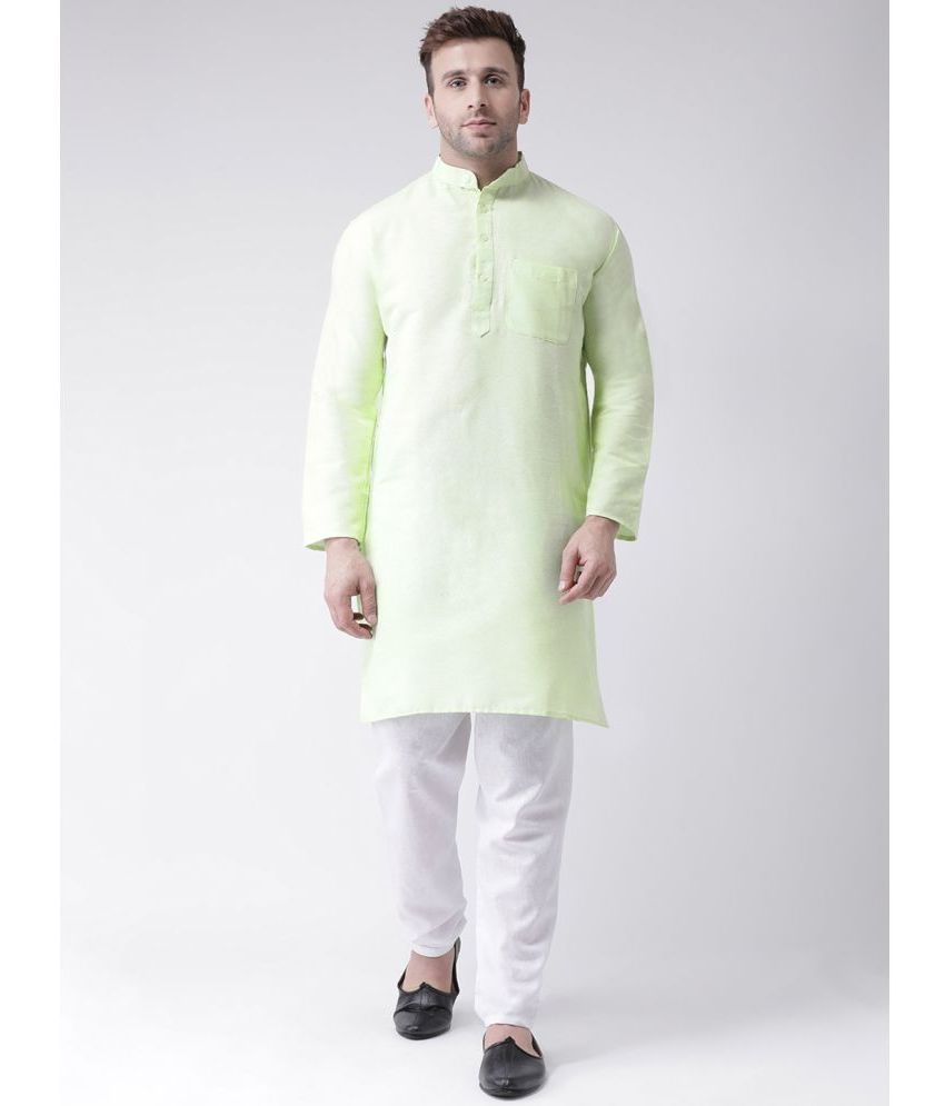     			KLOSET By RIAG - Light Green Cotton Regular Fit Men's Kurta Pyjama Set ( Pack of 2 )