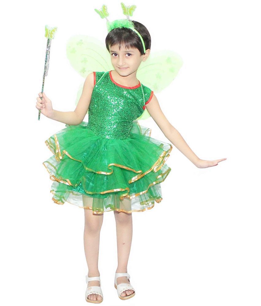     			Kaku Fancy Dresses Fairy Tales Character Tinkel Bell Costume for Girls - Green, 3-4 Years