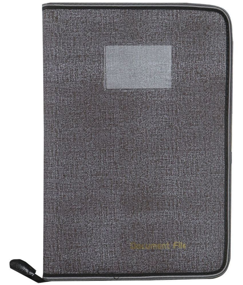     			Kopila - Grey Zip Folder ( Pack of 1 )