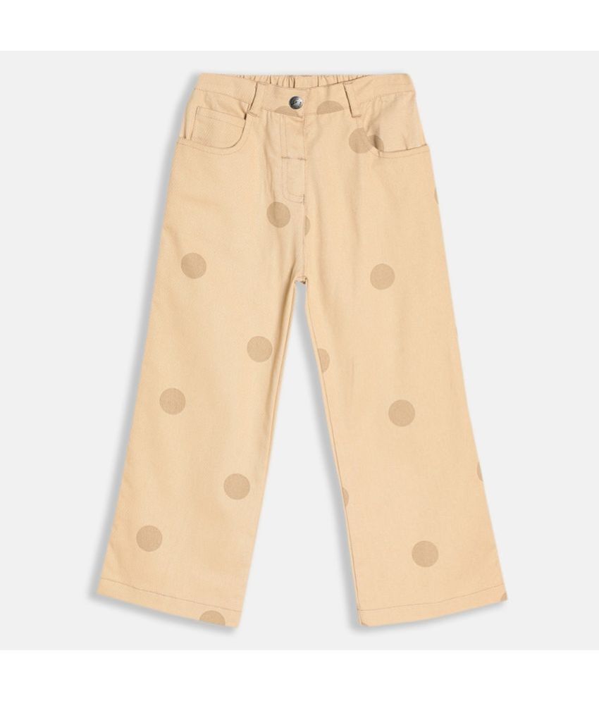     			MINI KLUB Beige Woven Pant For Kids Girls