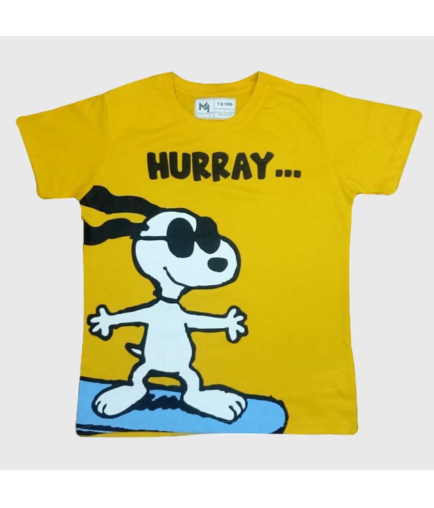     			MINUTE MIRTH Yellow Cotton Boy's T-Shirt ( Pack of 1 )