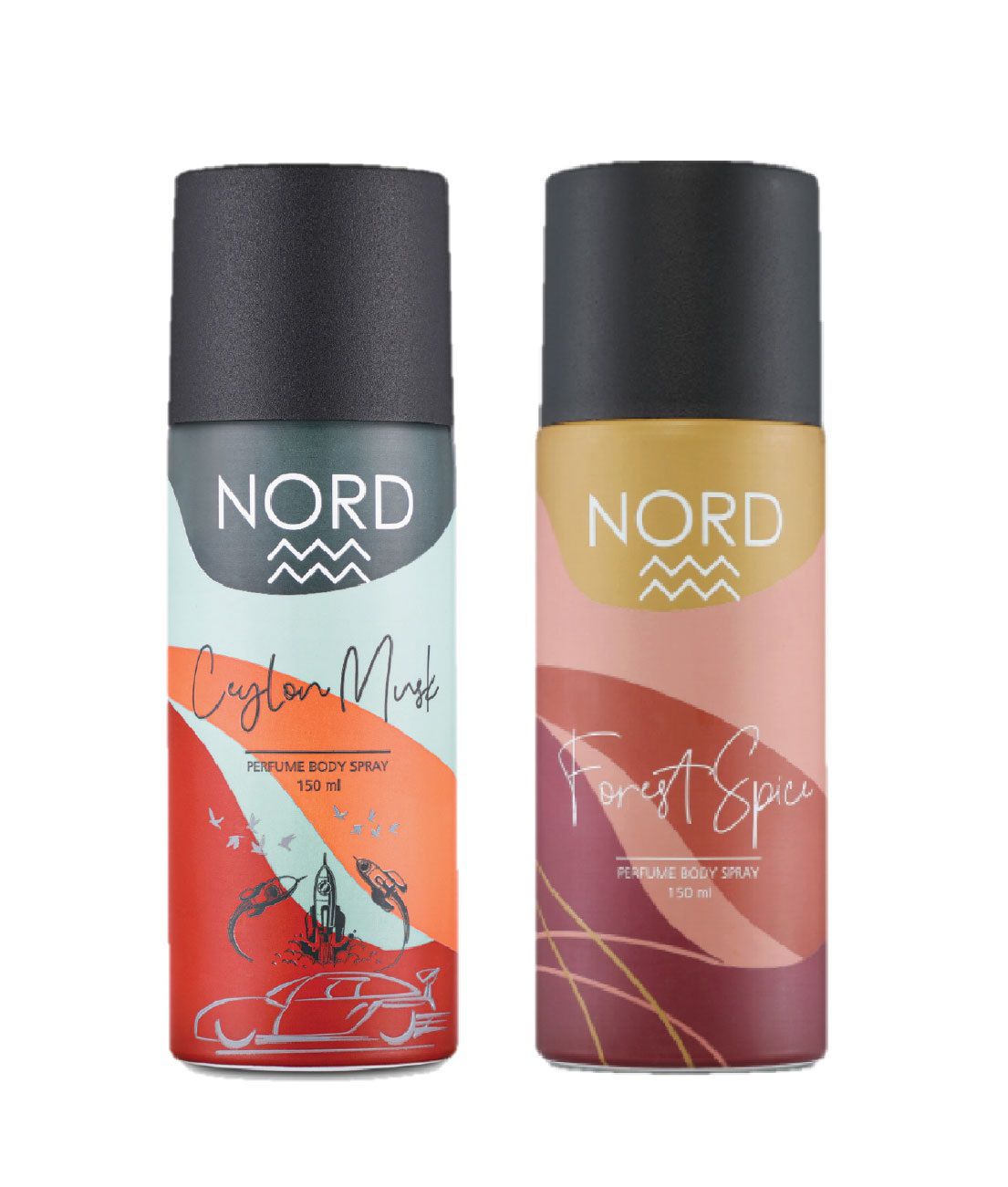     			NORD Deodorant Body Spray - Forest Spice and Ceylon Musk 150 ml each (Pack of 2)