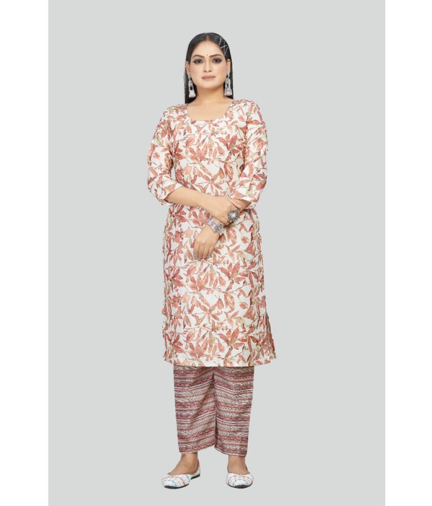     			Sitanjali Lifestyle Cotton Blend Printed Straight Women's Kurti - Multicoloured ( Pack of 1 )