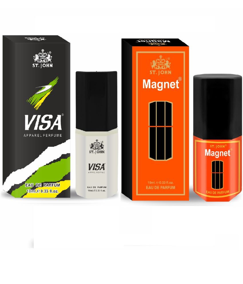     			St. John - Magnet & Visa Perfume for Men 10ml Each Eau De Parfum (EDP) For Men 10ml ( Pack of 2 )