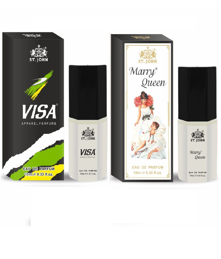     			St. John - Marry Queen & Visa Perfume for Men 10ml Each Eau De Parfum (EDP) For Men,Women 10ml ( Pack of 2 )