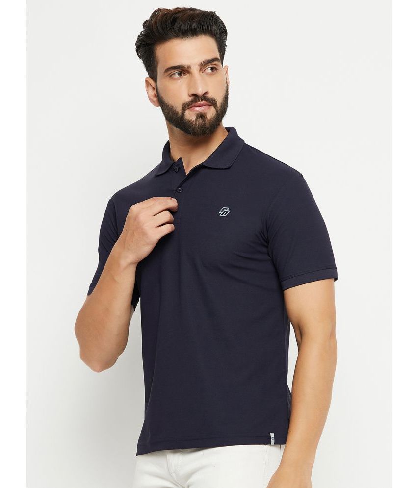     			renuovo Cotton Blend Regular Fit Solid Half Sleeves Men's Polo T Shirt - Navy Blue ( Pack of 1 )