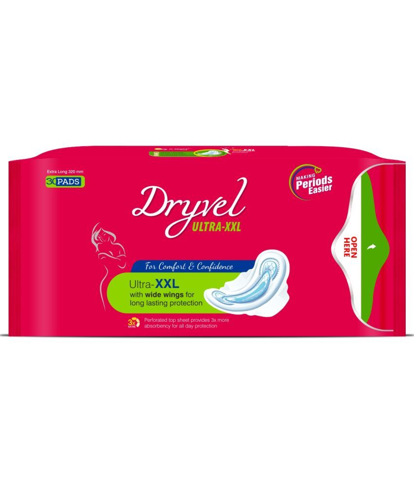     			DRYVEL Ultra Sanitary Pad for Women XXL with Wide Wings For Comfort & Confidence (Pack of 30 Pads)