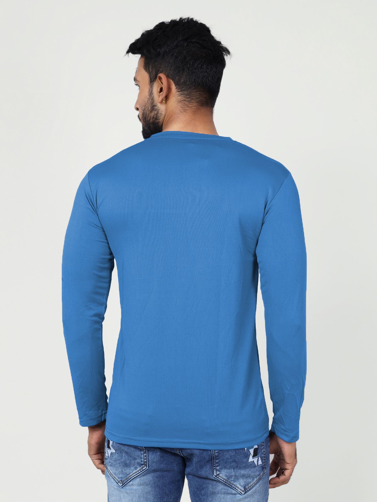     			GAME BEGINS Polyester Regular Fit Printed Full Sleeves Men's T-Shirt - Blue ( Pack of 1 )