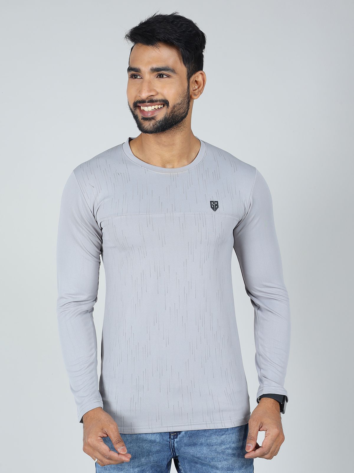     			GAME BEGINS Polyester Regular Fit Printed Full sleeves Men's T-Shirt - Grey ( Pack of 1 )