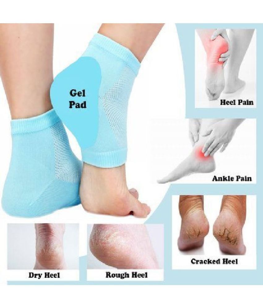     			Gatih Pain Relief Heel Socks Foot Wood Polish Gel Socks for Dry Hard Cracked Heel Repair Foot Care 1 no.s