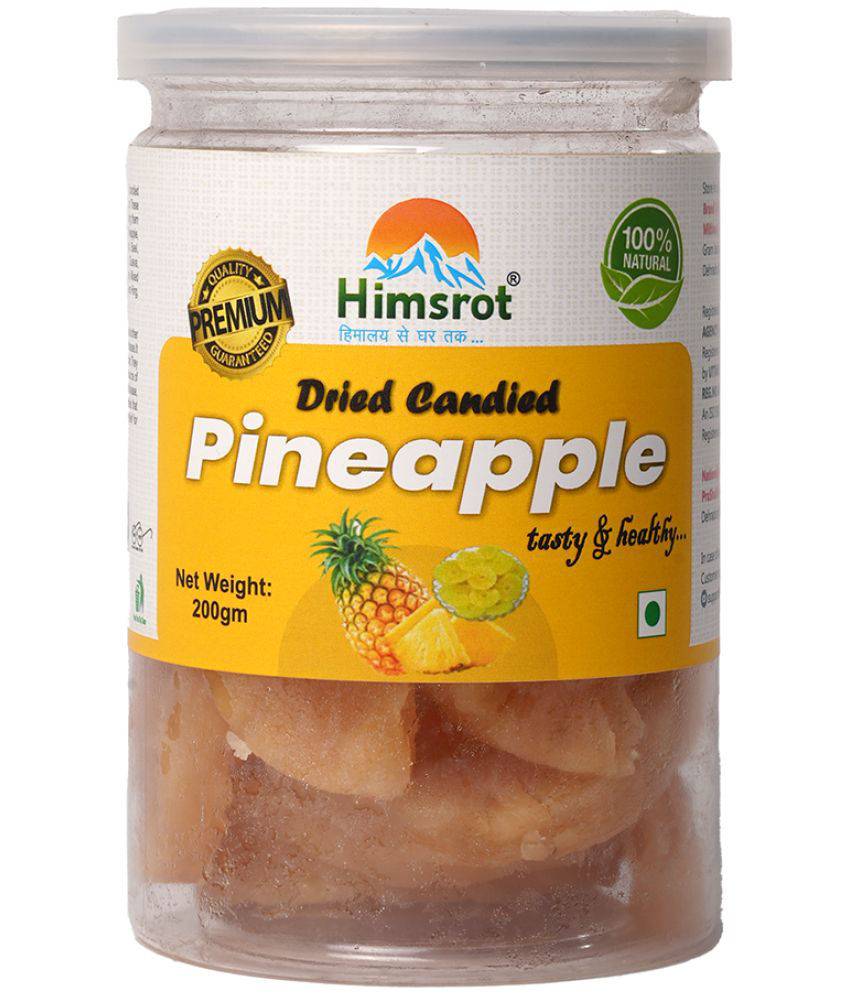     			Himsrot Healthy Dried Pineapple Dry Fruit Slices from Himalayas | 100% Natural Sun Dried Fruits | Pineapple Candy - Pineapple Dry Fruit 200 gms Resealable Jar