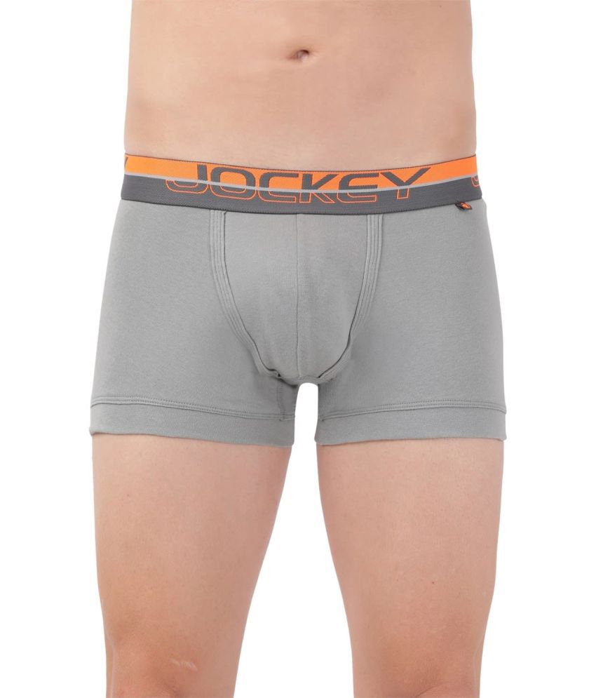    			Jockey FP03 Men Super Combed Cotton Rib Solid Trunk with Ultrasoft Waistband - Monument