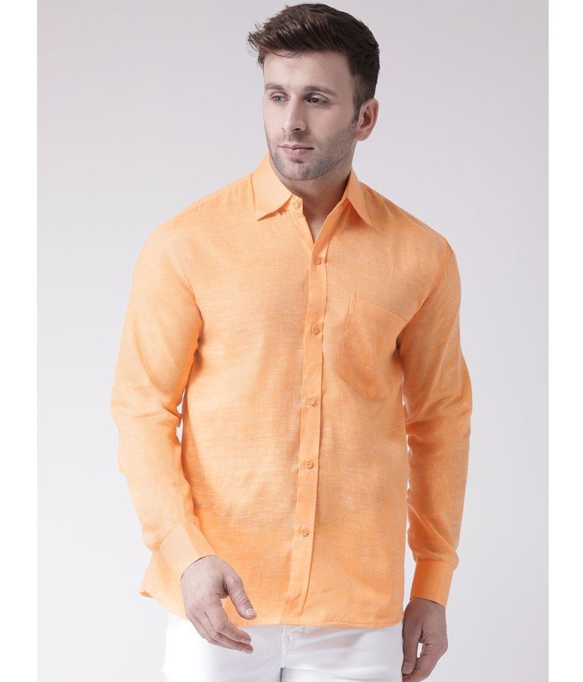     			KLOSET By RIAG 100% Cotton Regular Fit Self Design Full Sleeves Men's Casual Shirt - Peach ( Pack of 1 )