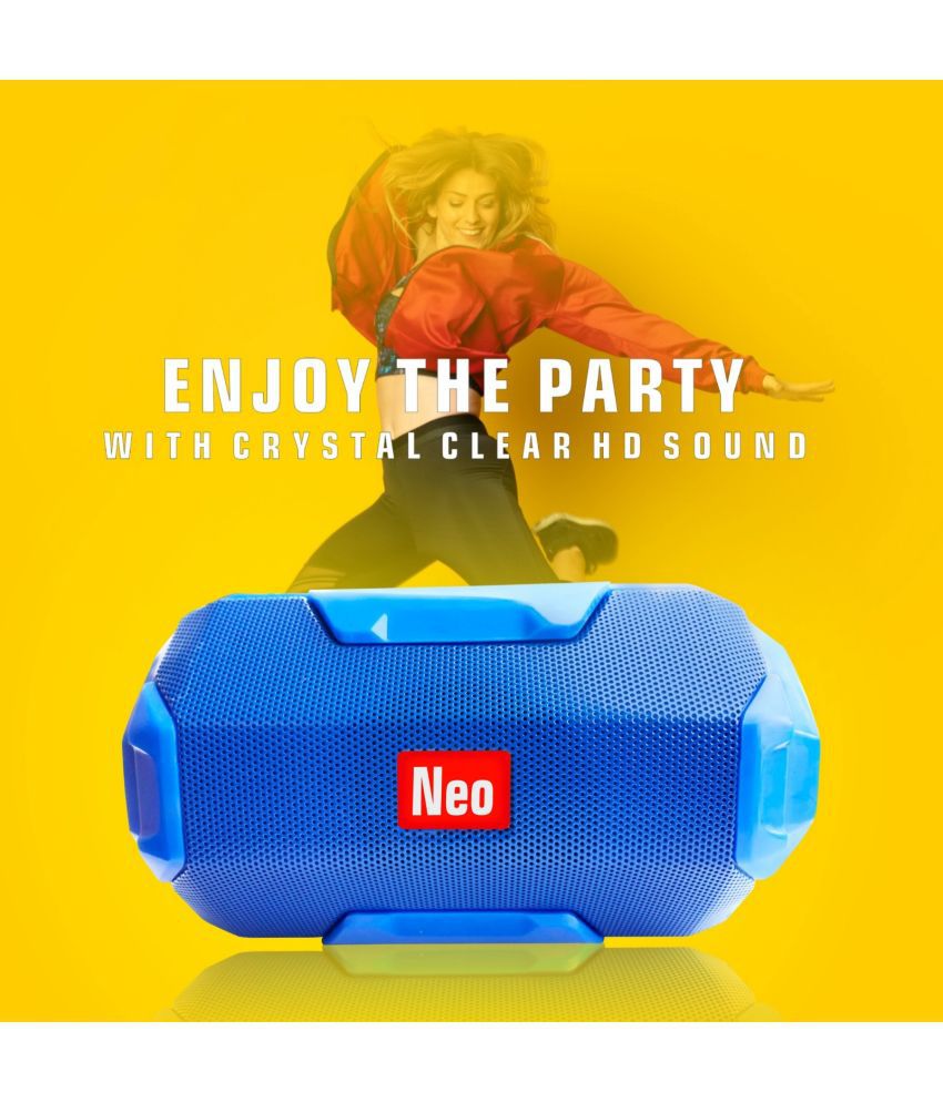     			Neo 206 BLUE 5 W Bluetooth Speaker Bluetooth v5.0 with USB,SD card Slot,Call function Playback Time 4 hrs Blue