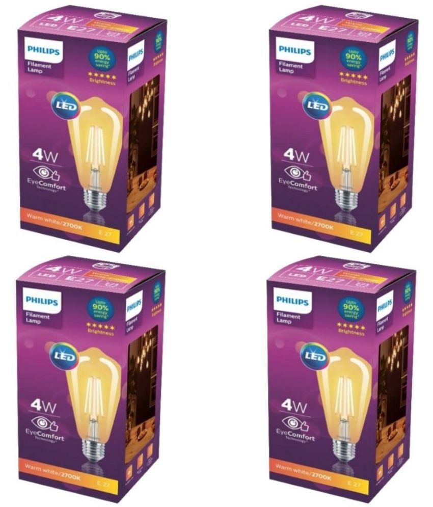     			Philips 4W Warm White LED Bulb ( Pack of 4 )