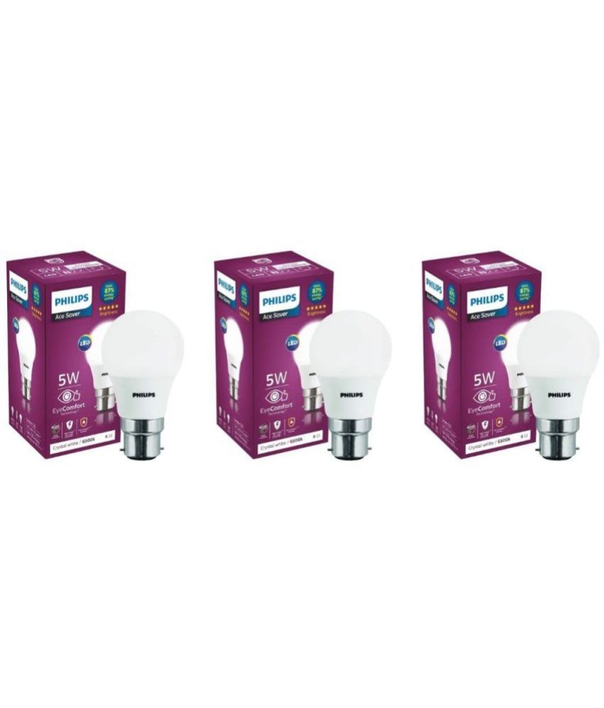     			Philips 5W Cool Day Light LED Bulb ( Pack of 3 )